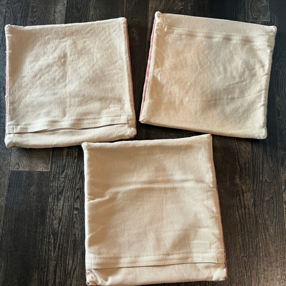 Pottery Barn Wool Pillow Cover Tribal Kilim Set Of 3 18x18 - Picture 5 of 10